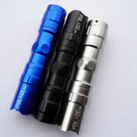 Portable Flashlight Aluminum Column plated without battery & LED mixed colors nickel lead & cadmium free Sold By Lot