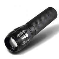 Lampe de poche, aluminium, Placage de couleur noire de plumbum, sans batterie & LED, noire, protéger l'environnement, sans nickel, plomb et cadmium, 27x105mm, 5PC/lot, Vendu par lot