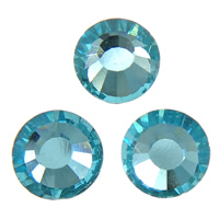 Crystal Cabochons, Dome, flat back & faceted, Aquamarine, Grade A, 6.4-6.6mm, 2Grosses/Bag, Sold By Bag