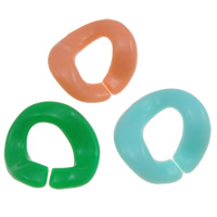 Akryl Linking Ring, Nuggets, åbent & gelé stil, blandede farver, 23x25x3mm, Hole:Ca. 14mm, Ca. 415pc'er/Bag, Solgt af Bag