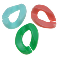 Akryl Linking Ring, Nuggets, åbent & gelé stil, blandede farver, 17x24x5mm, Hole:Ca. 6x12mm, Ca. 550pc'er/Bag, Solgt af Bag
