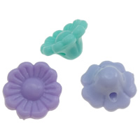 Jelly Style Akryl perler, Flower, gelé stil, blandede farver, 12x7mm, Hole:Ca. 1.5mm, Ca. 1250pc'er/Bag, Solgt af Bag