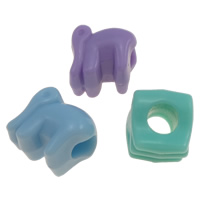 Jelly Style Akryl perler, Elephant, gelé stil, blandede farver, 10x10x10mm, Hole:Ca. 4mm, Ca. 1250pc'er/Bag, Solgt af Bag