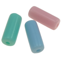 Gelee-Stil-Acryl-Perlen, Acryl, Zylinder, Gellee Stil, gemischte Farben, 10.5x4mm, Bohrung:ca. 1mm, ca. 3330PCs/Tasche, verkauft von Tasche