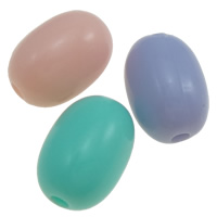 Jelly Style Akryl perler, Oval, gelé stil, blandede farver, 10x7mm, Hole:Ca. 1.5mm, Ca. 2500pc'er/Bag, Solgt af Bag