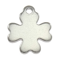 Stainless Steel Extender Chain Drop, Four Leaf Clover, original color, 10x12mm, Hole:Approx 1mm, 1000PCs/Lot, Sold By Lot