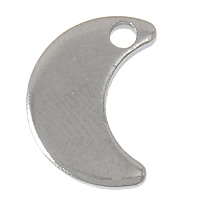 Stainless Steel Extender Chain Drop, Moon, original color, 7x10mm, Hole:Approx 1mm, 1000PCs/Lot, Sold By Lot