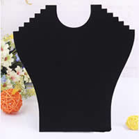 Velvet Necklace Display, Cardboard, with Velveteen, Bust, black, 230x3x240mm, 10PCs/Lot, Sold By Lot