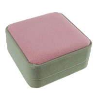 Velveteen Armbånd Box, Plastic, med Velveteen, Square, to tone, 90x90x45mm, 24pc'er/Lot, Solgt af Lot