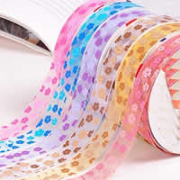 Organza Ribbon printing & with flower pattern mixed colors 200/PC Sold By Bag
