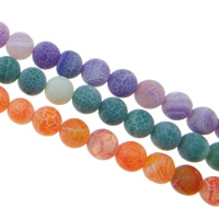 Natural Effloresce Agate Beads, Round, more sizes for choice, more colors for choice, Hole:Approx 2mm, Length:Approx 14 Inch, Approx 37/Strand, Sold By Bag