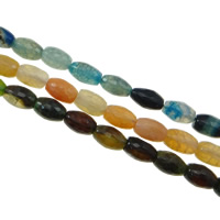Naturlig Drage Veins Agate perler, Oval, blandede farver, 22x28mm, Hole:Ca. 1.5-2.5mm, Længde Ca. 14.5 inch, 12Strands/Bag, Ca. 13pc'er/Strand, Solgt af Bag