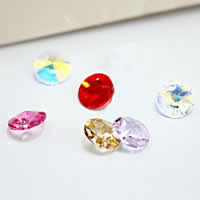 Österreichischer Kristall Perle, flache Runde, importiert & facettierte, gemischte Farben, 8mm, Bohrung:ca. 1mm, 100PCs/Tasche, verkauft von Tasche