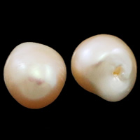 Perles nacres sans trou de culture d'eau douce, perle d'eau douce cultivée, pepite, naturel, aucun trou, rose, 12-13mm, Vendu par paire