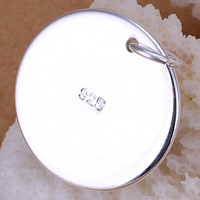 comeon® ювелирные изделия подвеска, Латунь, Плоская круглая форма, плакированный настоящим серебром, не содержит никель, свинец, 30x25mm, отверстие:Приблизительно 1-3mm, продается PC