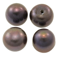 Cultured Half Drilled Freshwater Pearl Beads Dome natural half-drilled purple 7-7.5mm Approx 0.8mm Sold By Lot