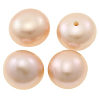 Cultured Half Drilled Freshwater Pearl Beads, Round, natural, half-drilled, pink, 8.5-9mm, Hole:Approx 0.5mm, 30Pairs/Lot, Sold By Lot