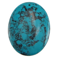 Turquoise Pendant Flat Oval blue Approx 1.5mm Sold By Lot
