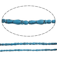 Turquoise Beads, Bamboo, blue, 27x6mm, Hole:Approx 2mm, Length:Approx 17 Inch, 20Strands/Lot, Approx 14PCs/Strand, Sold By Lot