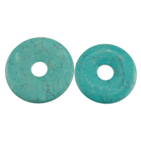Turquoise Hanger, Synthetische Turquoise, Donut, verschillende grootte voor keus, donkergroen, Gat:Ca 10.5mm, 20pC's/Lot, Verkocht door Lot