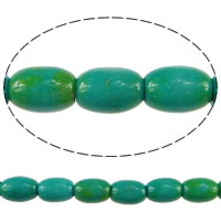 Perles turquoises, turquoise synthétique, ovale, vert, 6x4.50mm, Trou:Environ 1mm, Longueur:Environ 16 pouce, 20Strandstoron/lot, Environ 64PC/brin, Vendu par lot