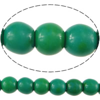 Perles turquoises, turquoise synthétique, Rond, vert, 4mm, Trou:Environ 1mm, Longueur Environ 16 pouce, 20Strandstoron/lot, Environ 110PC/brin, Vendu par lot