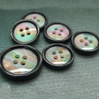 Resin Button, Flat Round, colorful plated, more sizes for choice, multi-colored, nickel, lead & cadmium free, Hole:Approx 1-2mm, 100PCs/Bag, Sold By Bag