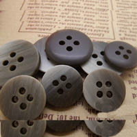 Resin Button, Flat Round, dark grey, 20mm, Hole:Approx 1-2mm, 100PCs/Bag, Sold By Bag