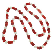 Natürliche Koralle Halskette, 4x10-8x11mm, Länge:33.8 ZollInch, 10SträngeStrang/Menge, verkauft von Menge