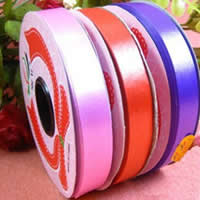 plastique Ruban coloré, Plat rond, couleurs mélangées, 10mm, Longueur:Environ 35 m, 50PC/lot, Vendu par lot