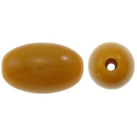 Perles acrylique de couleur unie, ovale, couleur solide, jaune foncé, 18x12mm, Trou:Environ 2mm, Environ 310PC/sac, Vendu par sac