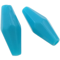 Opaque Acrylic Beads, Bicone, faceted & solid color, skyblue, 15x6mm, Hole:Approx 2mm, Approx 1660PCs/Bag, Sold By Bag
