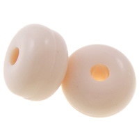 Perles acrylique de couleur unie, rondelle, couleur solide, rose clair, 7x7x4mm, Trou:Environ 1.5mm, Environ 6250PC/sac, Vendu par sac
