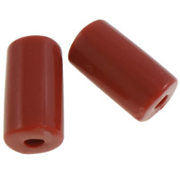 Perles acrylique de couleur unie, tube, couleur solide, rouge, 11x6mm, Trou:Environ 2mm, Environ 2500PC/sac, Vendu par sac