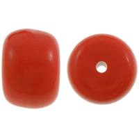 Perles acrylique de couleur unie, rondelle, couleur solide, rouge, 14x20mm, Trou:Environ 3mm, Environ 125PC/sac, Vendu par sac