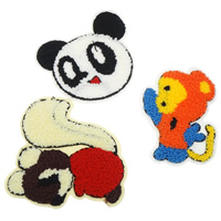 Sewing on Patch, Cloth, with Wool, mixed, 120x4-130x4mm, 99PCs/Bag, Sold By Bag