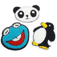 Sewing on Patch, Cloth, with Wool, mixed, 90x4-110x4mm, 99PCs/Bag, Sold By Bag