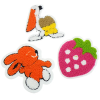 Sewing on Patch, Cloth, with Wool, mixed, 95x4-100x4mm, 99PCs/Bag, Sold By Bag