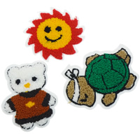 Sewing on Patch, Cloth, with Wool, mixed, 83x4-125x4mm, 99PCs/Bag, Sold By Bag