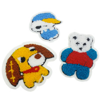 Sewing on Patch, Cloth, with Wool, mixed, 73x4-98x4mm, 99PCs/Bag, Sold By Bag