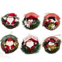 Fournitures de Noël, velours de coton, avec Coton de PP & Canne & plastique, fait à la main, Bijoux de Noël & mélangé, 220x220x40mm, 10PC/lot, Vendu par lot