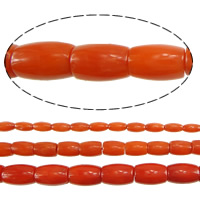 Natürliche Korallen Perlen, oval, verschiedene Größen vorhanden, rote Orange, Bohrung:ca. 0.5mm, Länge ca. 16 ZollInch, verkauft von Menge