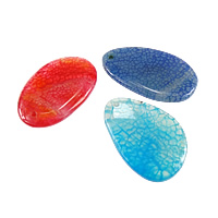 Dragon Veins Agate Pendant, Nuggets, more colors for choice, 34-39x52-59x5-6.5mm, Hole:Approx 2.5mm, 30PCs/Lot, Sold By Lot
