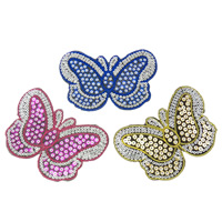 Nähen-auf Patch, Stoff, mit Kunststoff Pailletten, Schmetterling, gemischte Farben, 110x72x1mm, 99PCs/Tasche, verkauft von Tasche