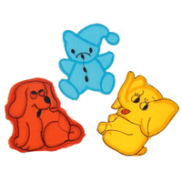 Stickerei Flecken Logo, Stoff, Tier, gemischte Farben, 52x67x1mm-67x70x1mm, 99PCs/Tasche, verkauft von Tasche