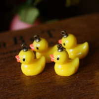 Acrylic, with Iron, Duck, antique bronze color plated, yellow, 14x14x10mm, 30PCs/Lot, Sold By Lot