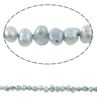 Barock kultivierten Süßwassersee Perlen, Natürliche kultivierte Süßwasserperlen, hellblau, 6-7mm, Bohrung:ca. 0.8mm, verkauft per ca. 14.5 ZollInch Strang