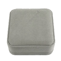 Velveteen Armbånd Box, Plastic, med Velveteen, Square, grå, 90x90x40mm, 24pc'er/Lot, Solgt af Lot