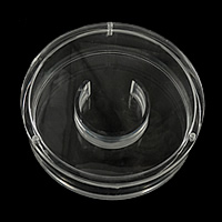 Organic Glass rannekoru laatikko, Litteä pyöreä, läpinäkyvä, 105x105x28mm, 10PC/erä, Myymät erä