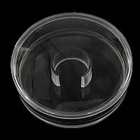 Organisches Glas Armbandkasten, flache Runde, transparent, 115x115x35mm, 10PCs/Menge, verkauft von Menge